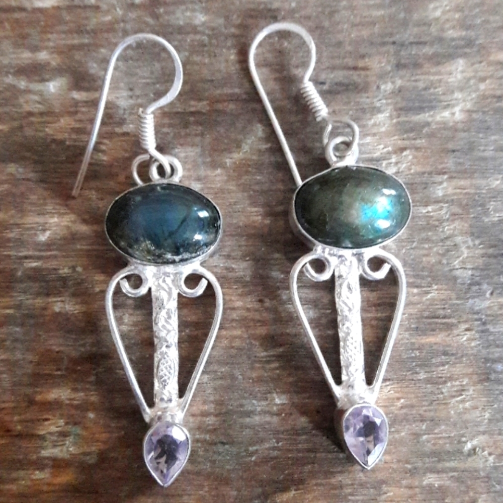 Sterling Silver Labradorite Earrings